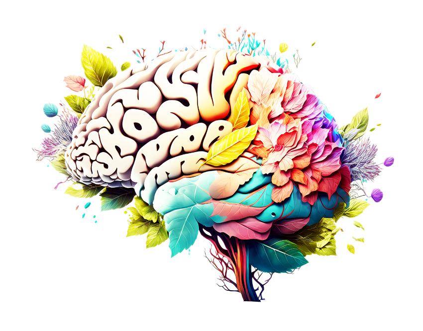 flowering brain 3d illustration